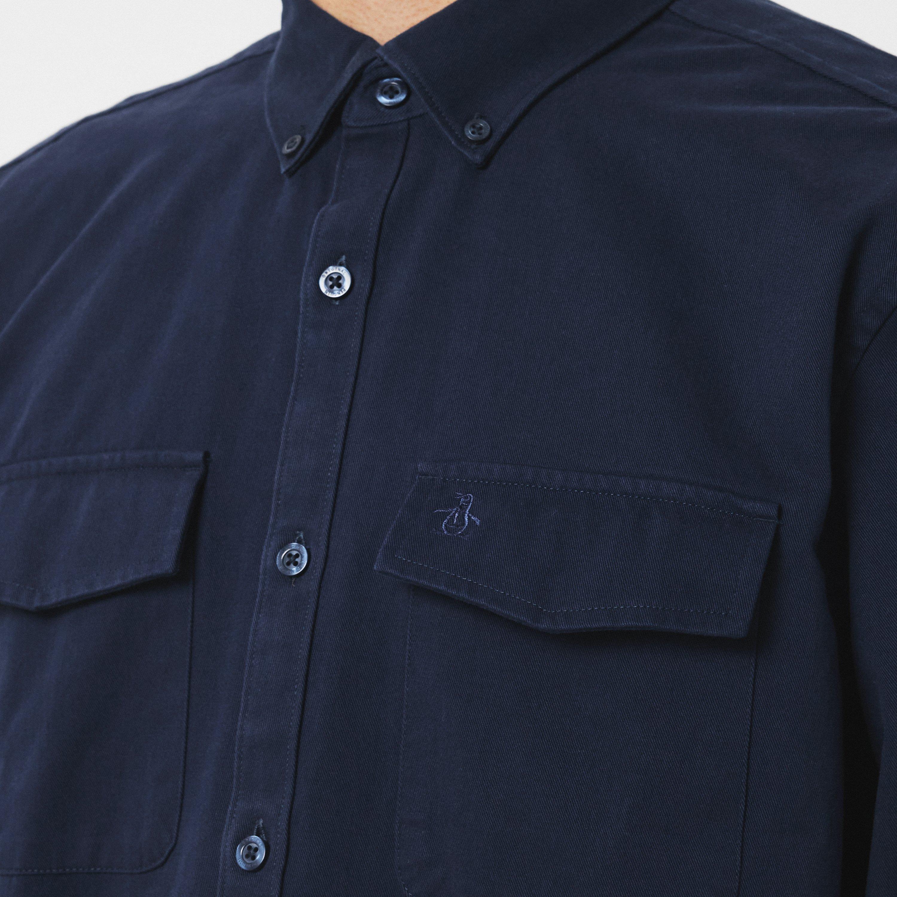Original Penguin OP Long Sleeve Twill Overshirt Mens