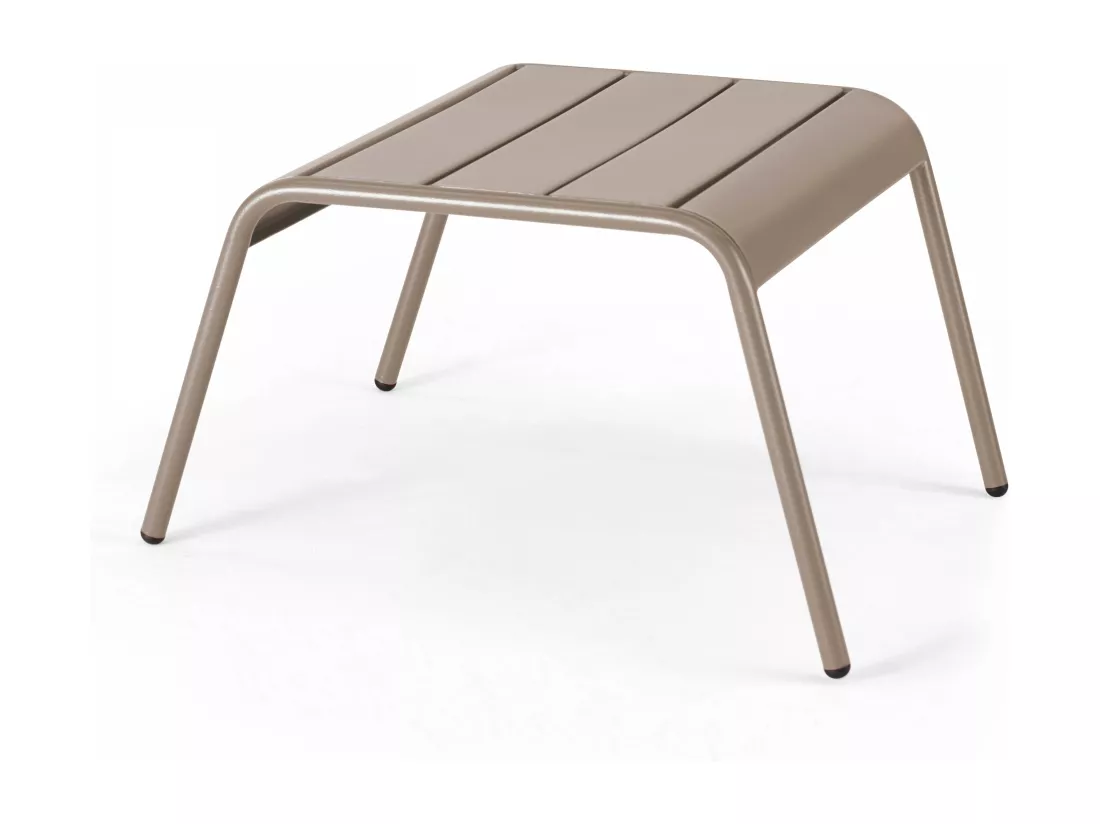 Lot de 2 fauteuils relax avec repose-pieds en métal taupe - Palavas