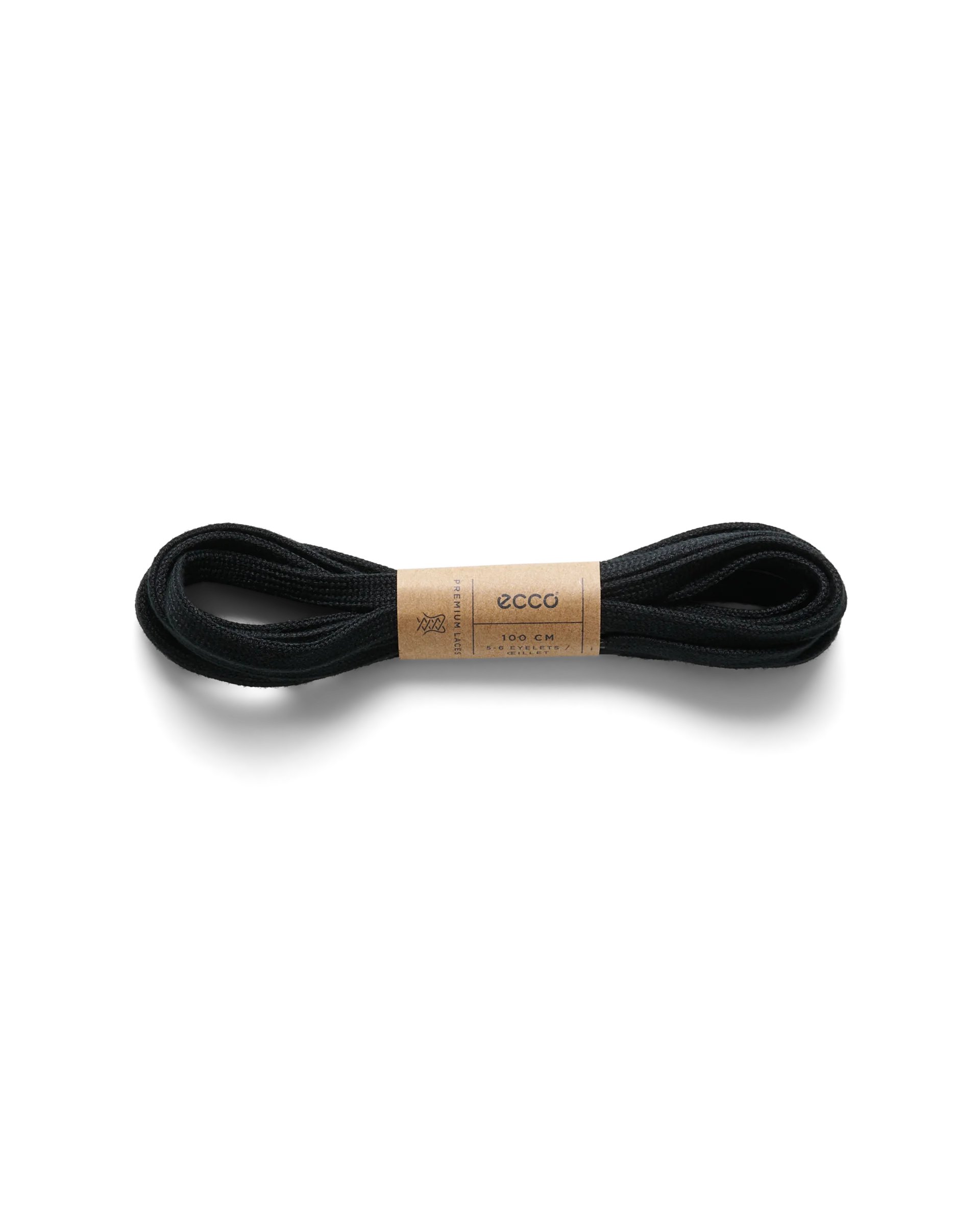 ECCO Flat Laces Flache Schnürsenkel Schwarz