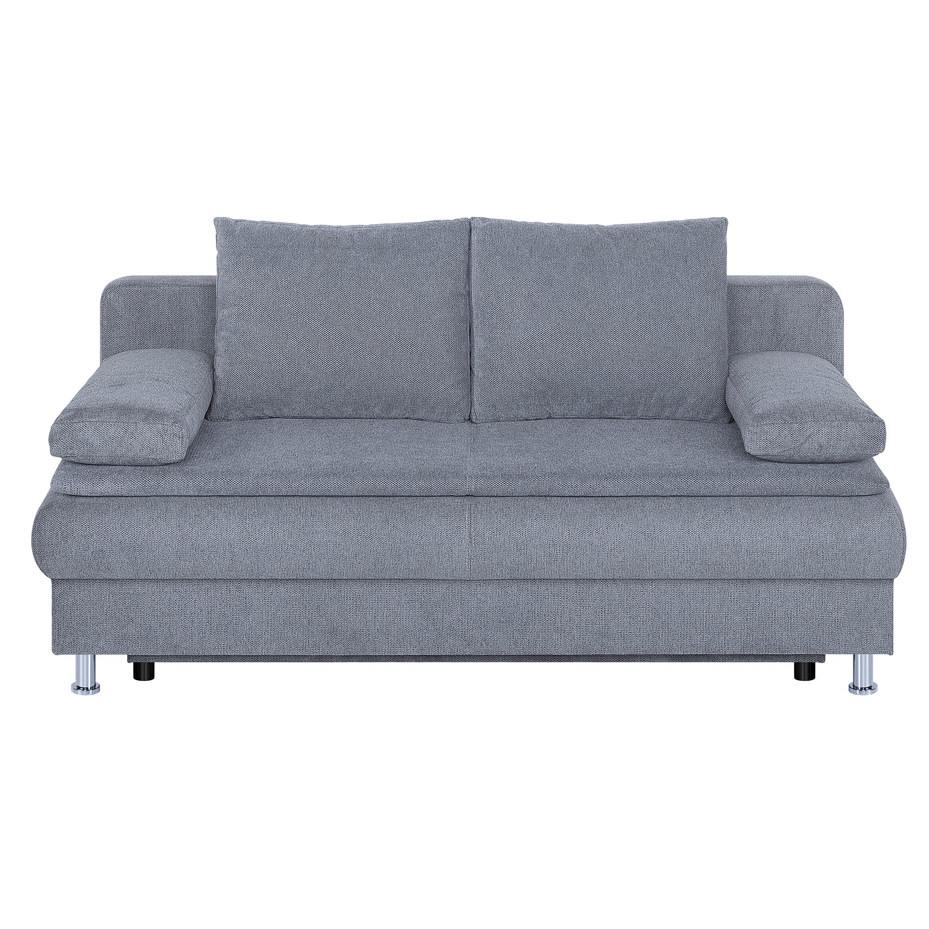 Schlafsofa - grau - Staukasten - integrierter Topper