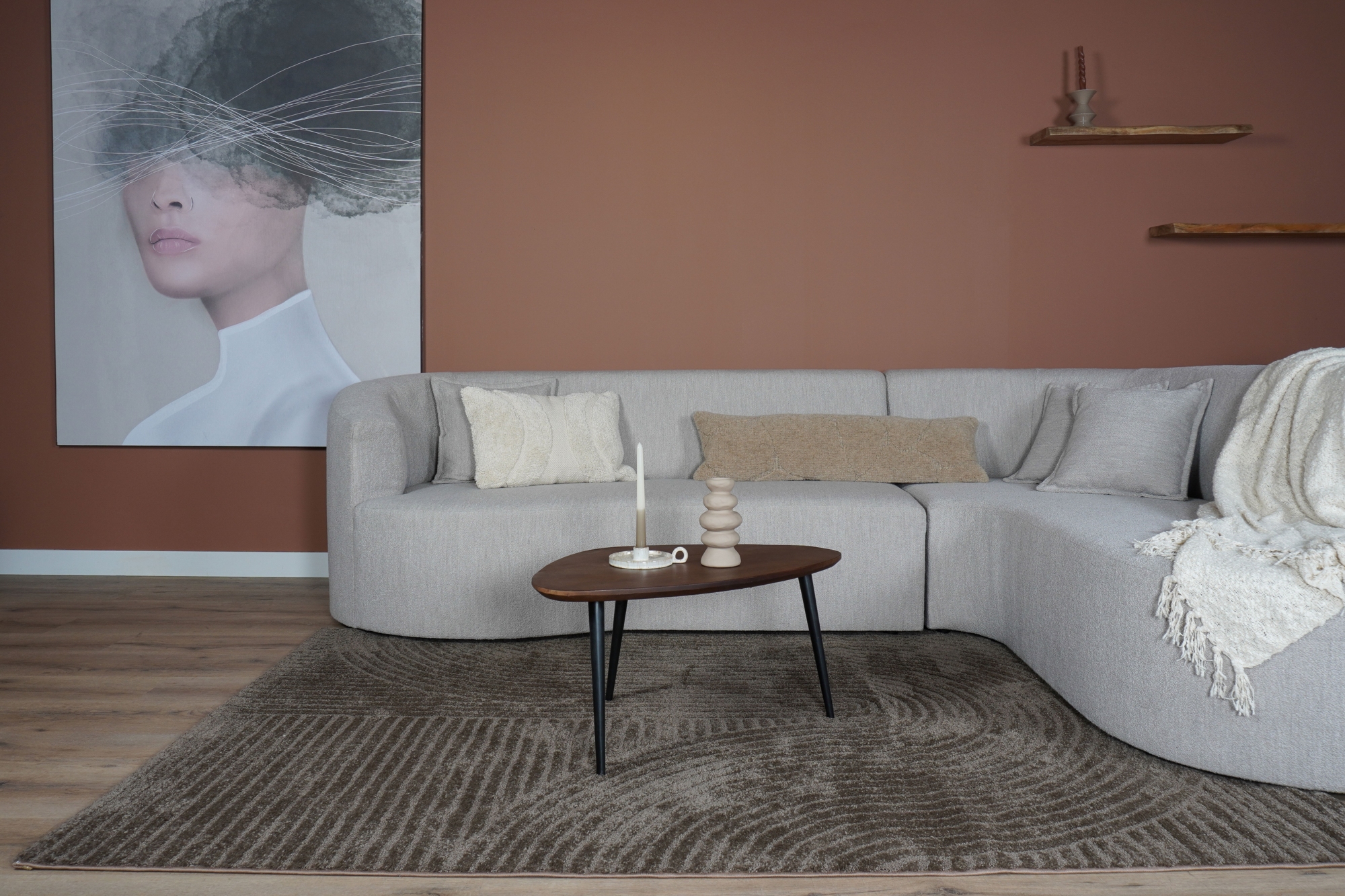 Vloerkleed Ella Brown 200x290 cm