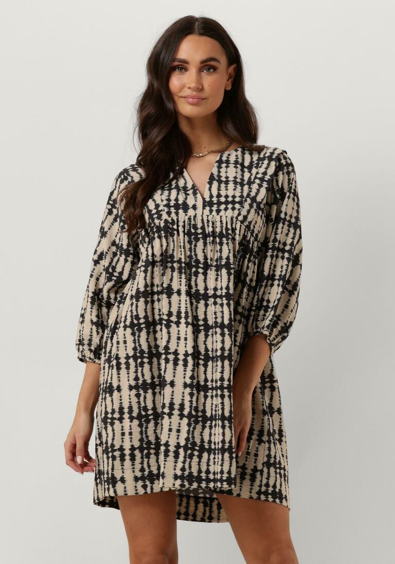 BY-BAR zwarte by-bar mini jurk nova tie dyed dress