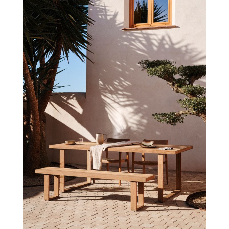 Banc Canadell - bois de teck massif recyclé - L 210 x P 35 X H 41cm