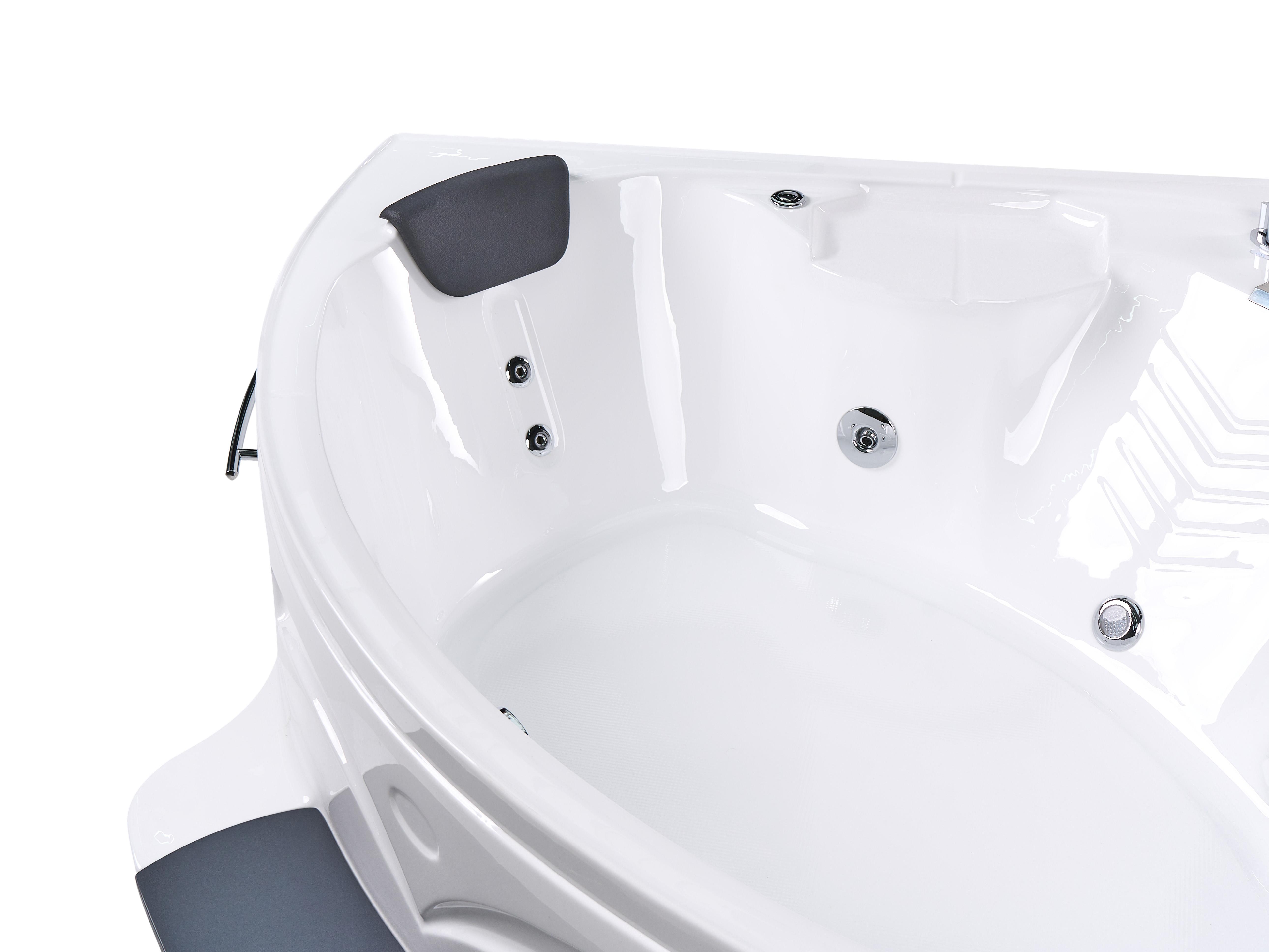 Hoek bubbelbad met LED CUYABENO 211 x 150 cm Wit