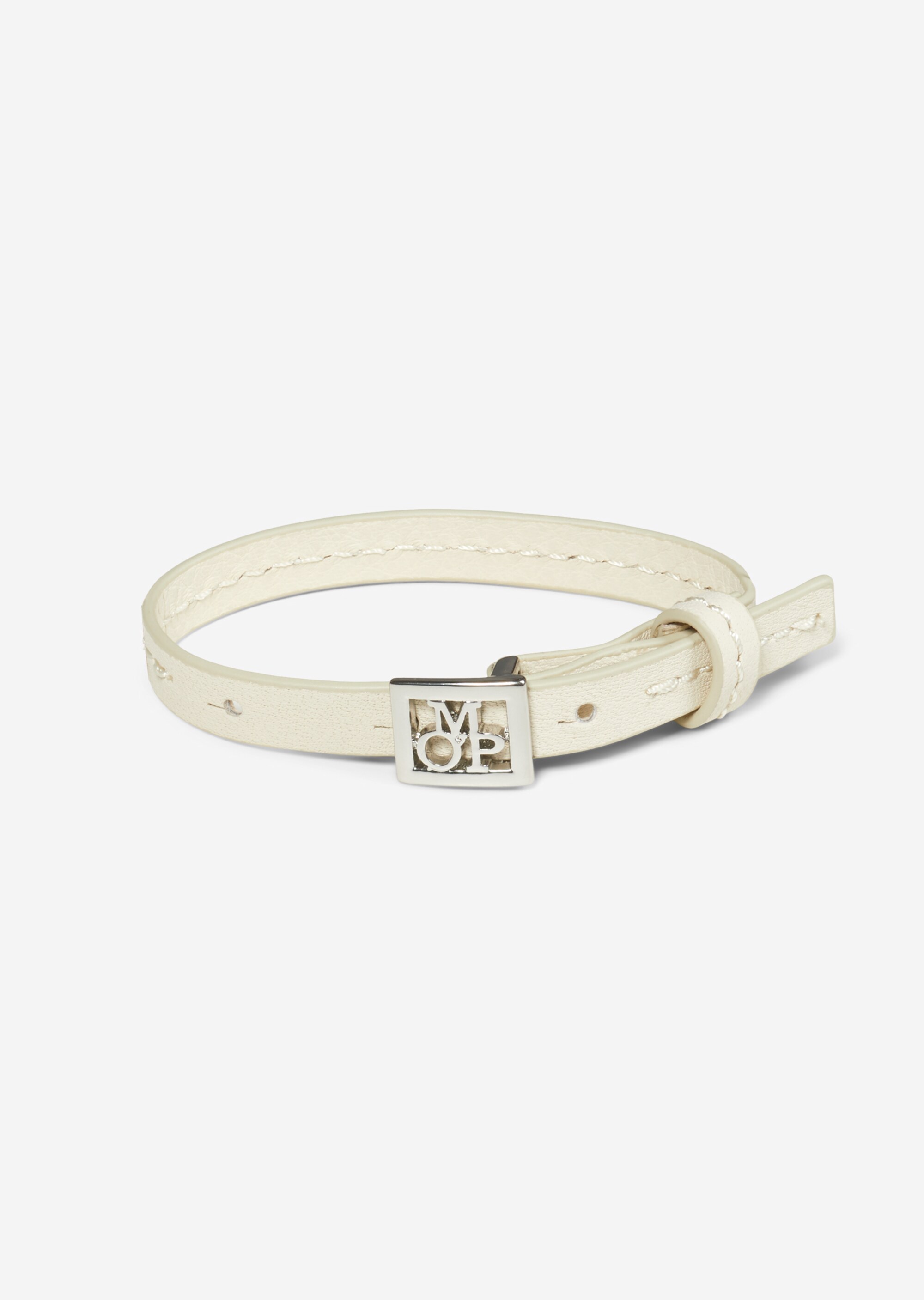 Lederarmband mit Logo-Metallverschluss