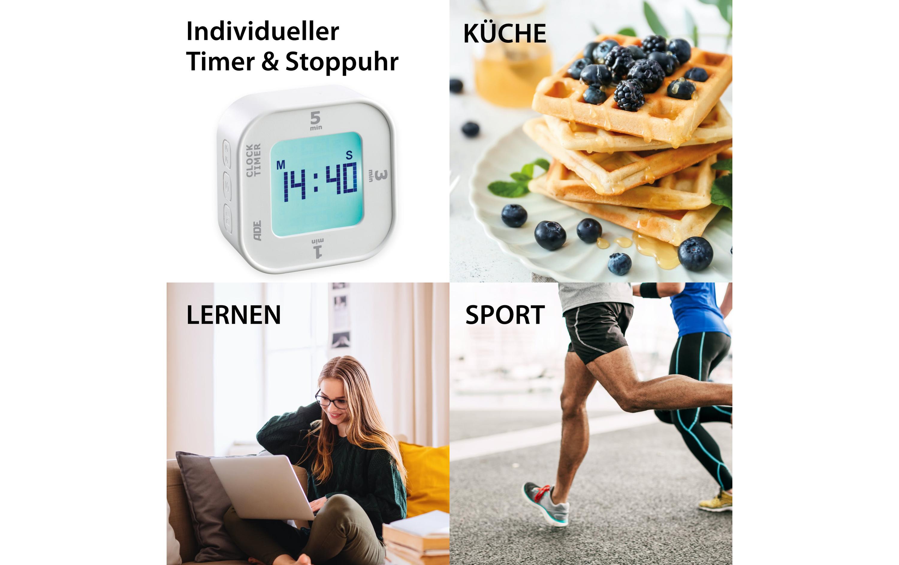 Küchentimer WeissDigitaler Küchentimer mit Kipp-Start