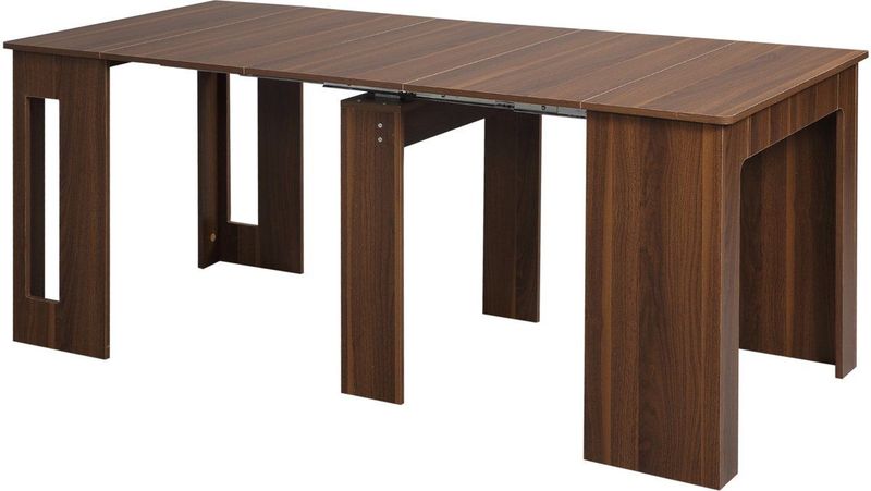 HOMCOM - Eettafel - Bruin - Uitschuifbaar - Makkelijk Schoon Te Maken - 160-180 cm