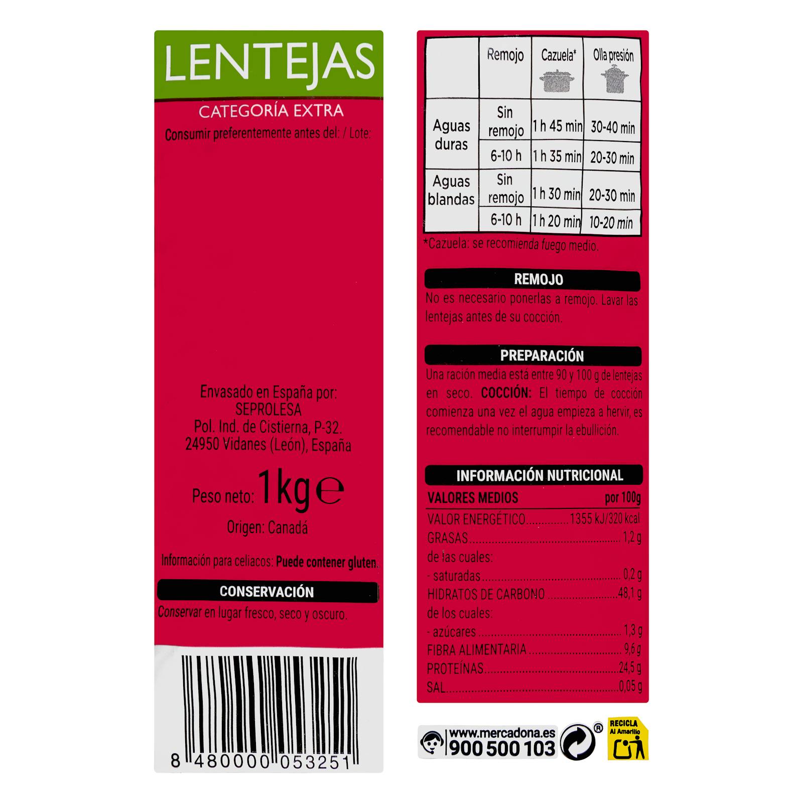 Lentilles Hacendado