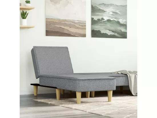 Prolenta Premium - Chaise longue gris clair tissu