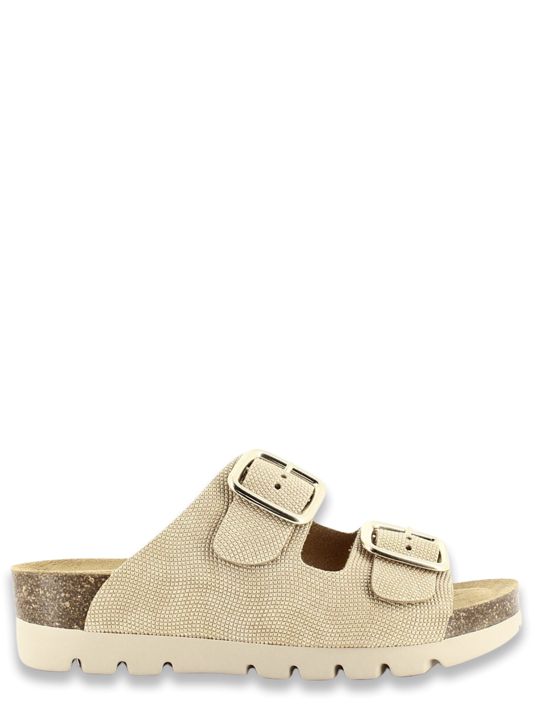plakton Mules Femme Memory Square Doré Cuir