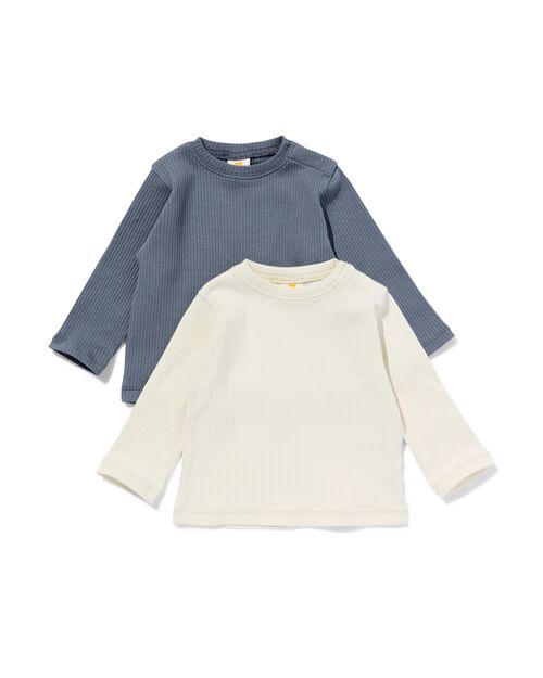 t-shirts côtelés pour bébé - 2 pièces écru