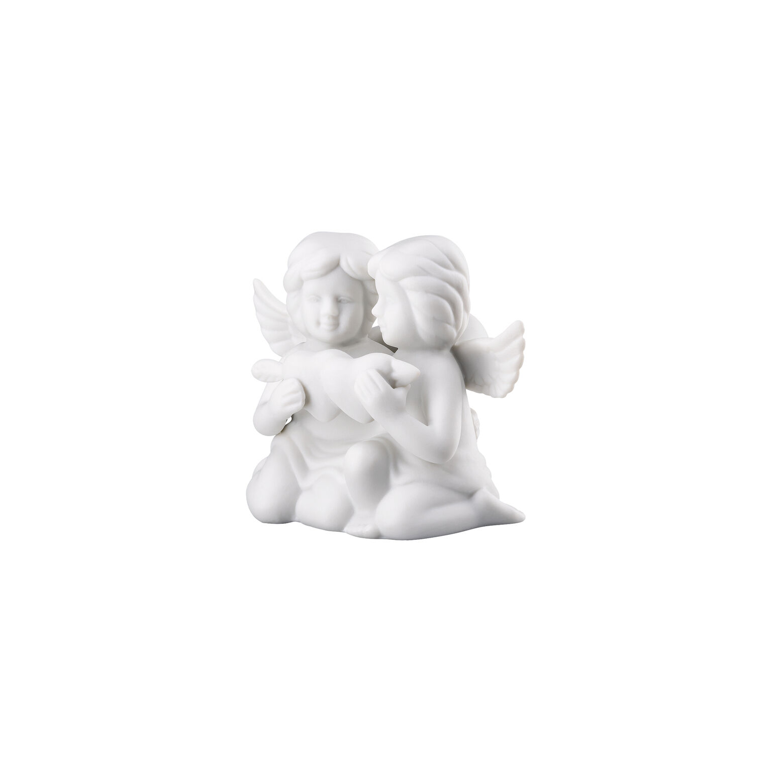 Angels Weiss matt Engelpaar mit Herz
