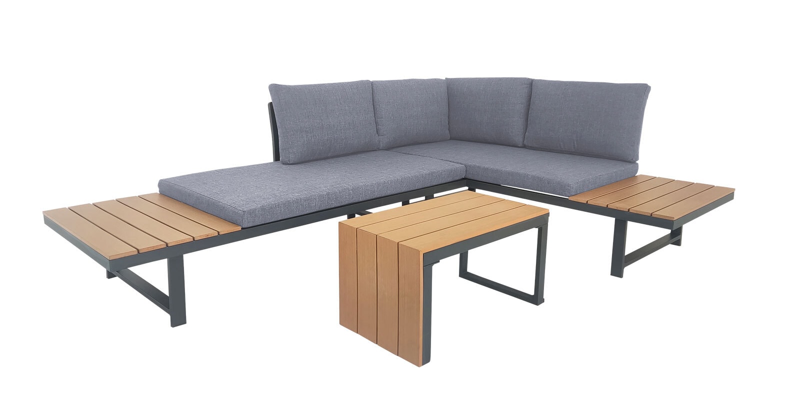 Garden FLAIR Loungemöbel Set BASEL A 3-teilig grau /braun