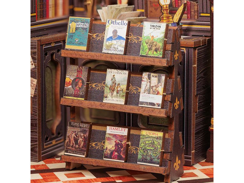 Spielmanufaktur Bausatz Die Buchhandlung 3D-Modell aus lasergeschnittenen Holzteilen