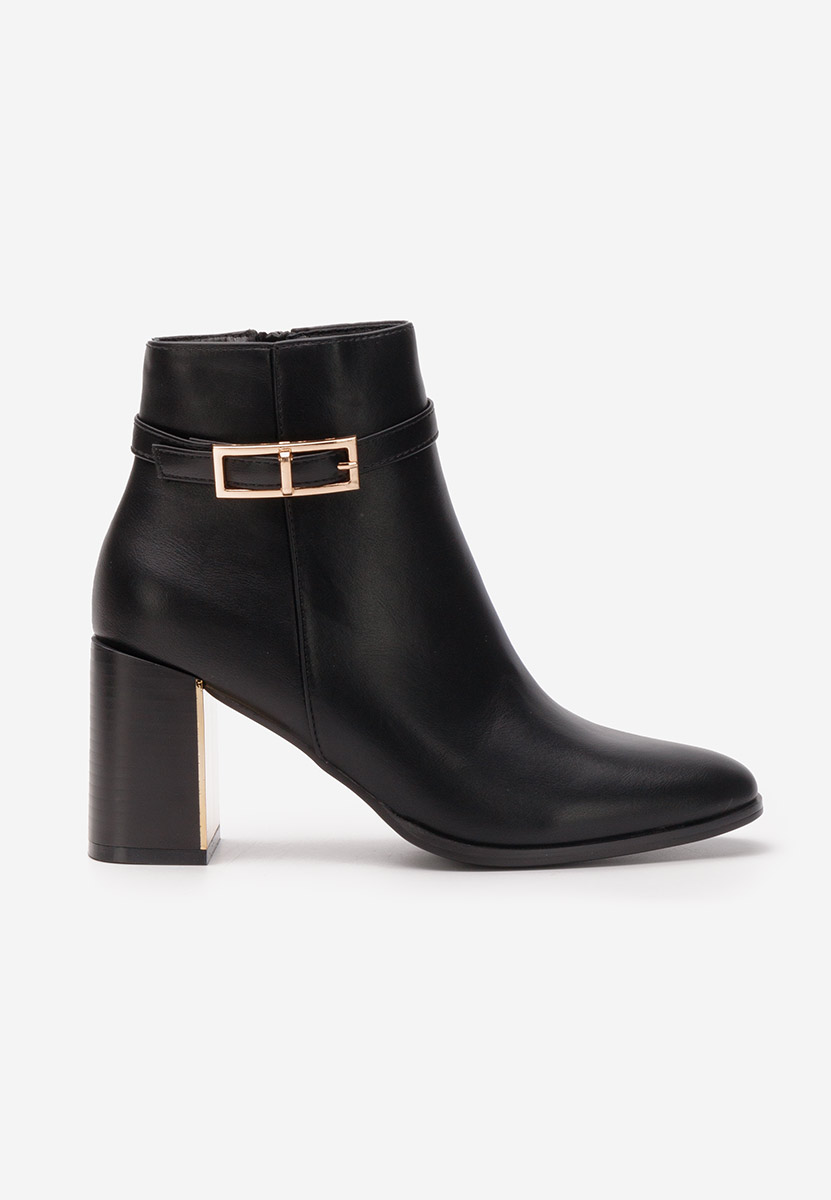 Bottines à gros talon noires Zeyla