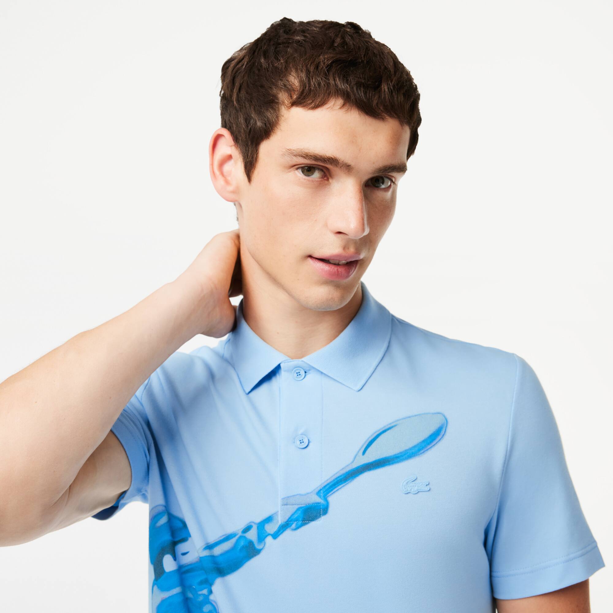 LACOSTE Movement Poloshirt aus leichtem Piqué mit LACOSTE Aufdruck Kurze Ärmel - Blau - Lacoste - Herren