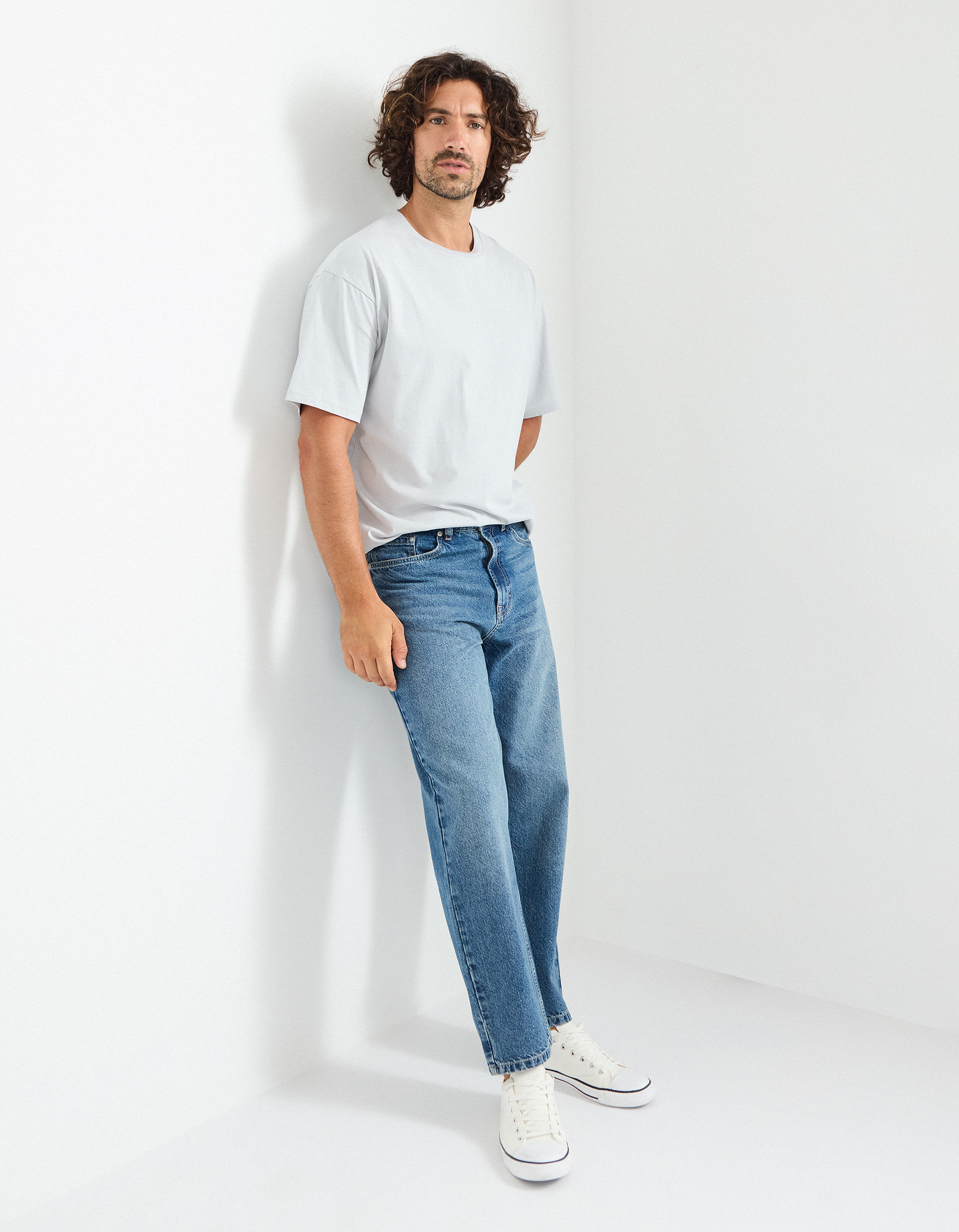 Calças de Ganga 'Loose Fit', Homem, Azul