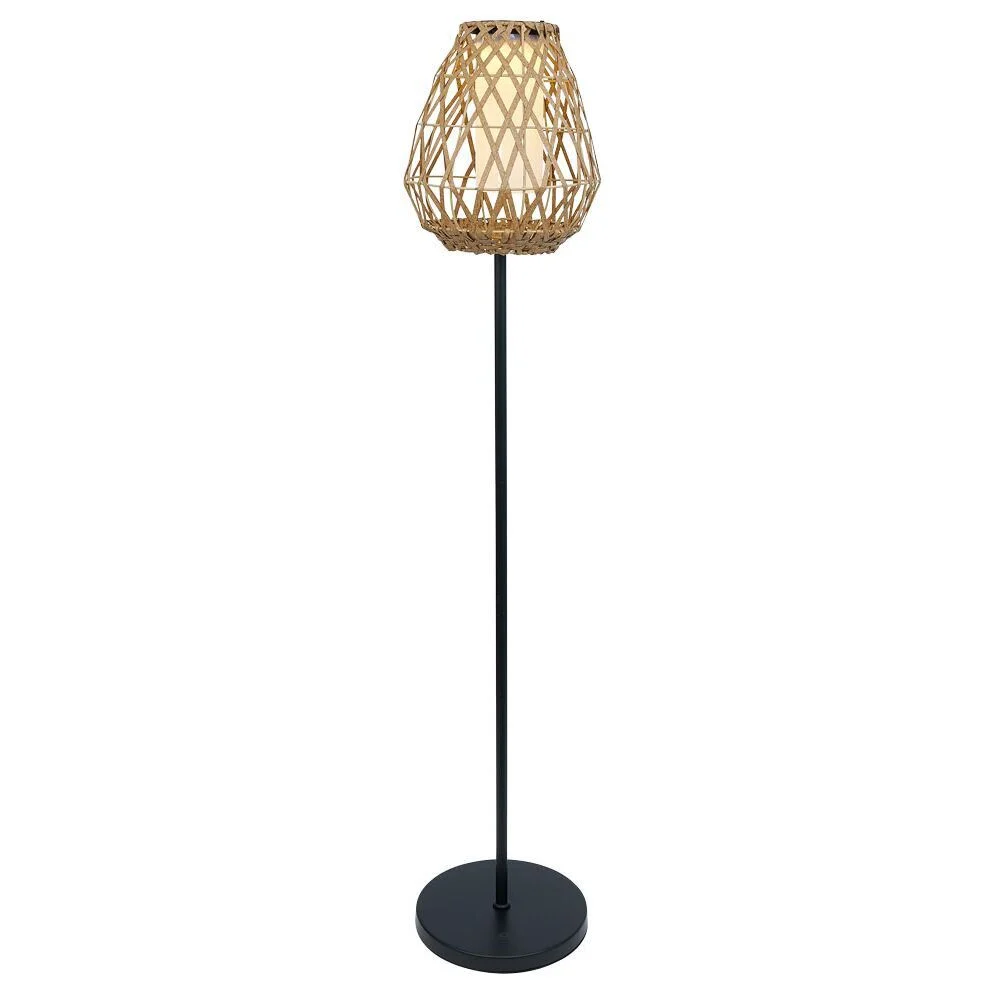 Lampe solaire sur pied osier métal Bali Ø28xH141cm