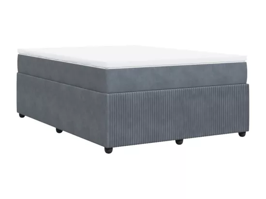 Sommier à lattes de lit et matelas Gris foncé 140x190cm Velours