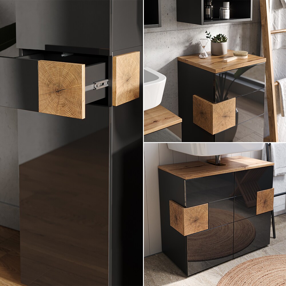 Vicco Badmöbel Set Eden Spiegelschrank Unterschrank Hochschrank Midischrank Bad