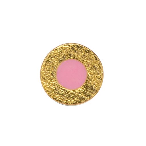 LULU Copenhagen Circle Small Ørering, Pink/Gold Plated