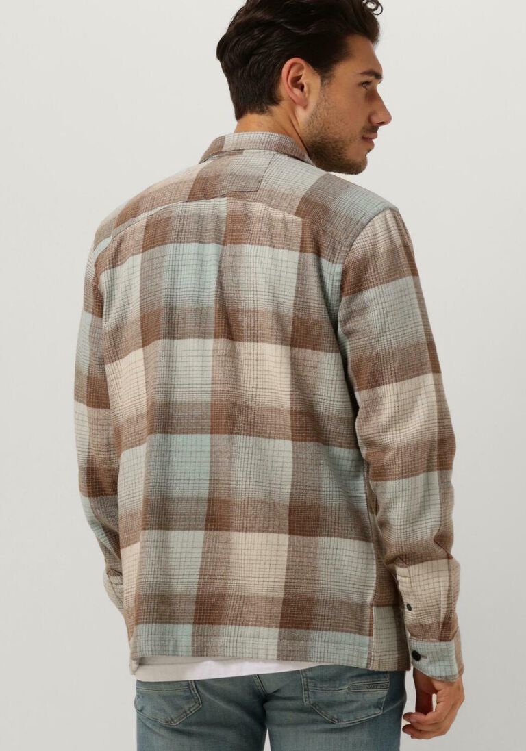 CAST IRON beige cast iron overshirt long sleeve shirt yd check regular fit