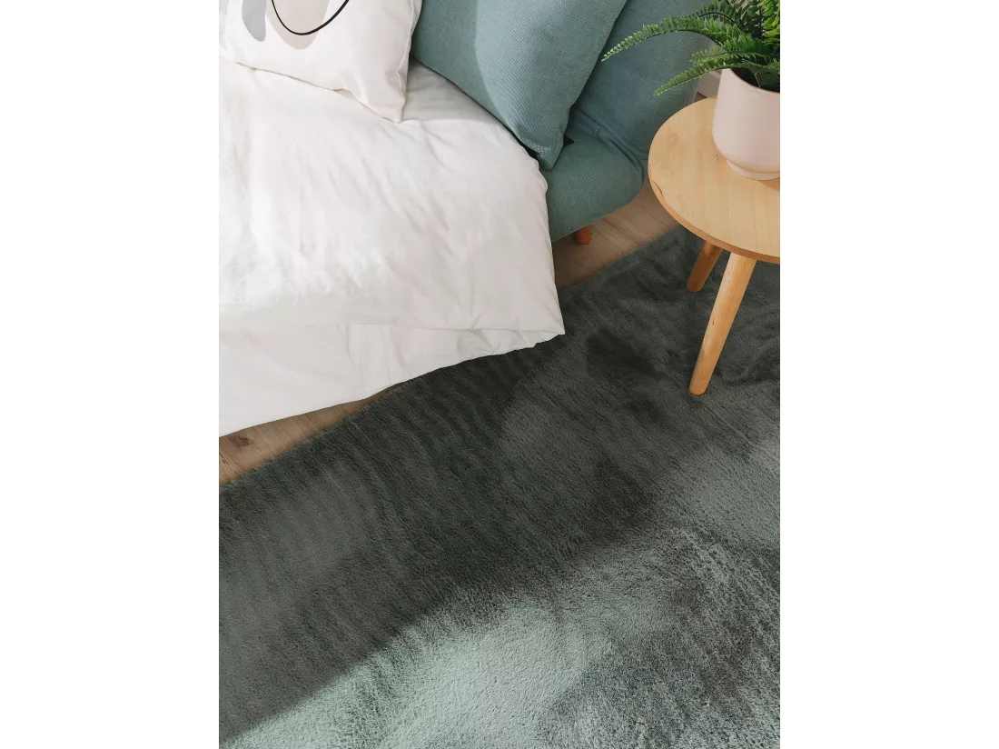 Tapis en fausse fourrure Furry Vert 80x250 cm