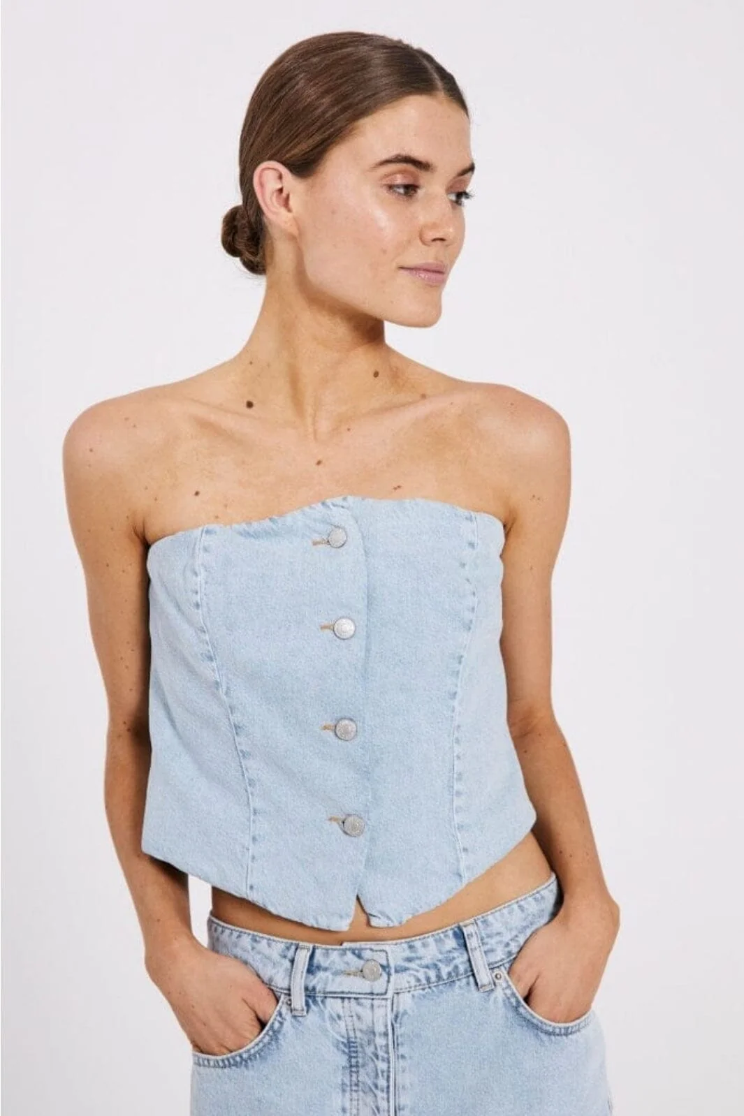 NORR Ninni Tube Denim Top