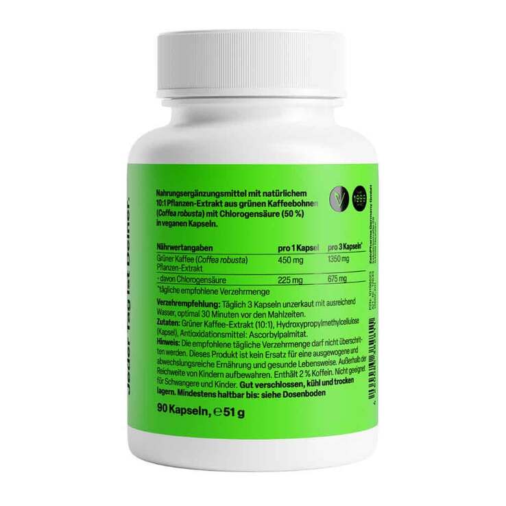 Grüner Kaffee Extrakt 450 mg Kapseln, 90 St