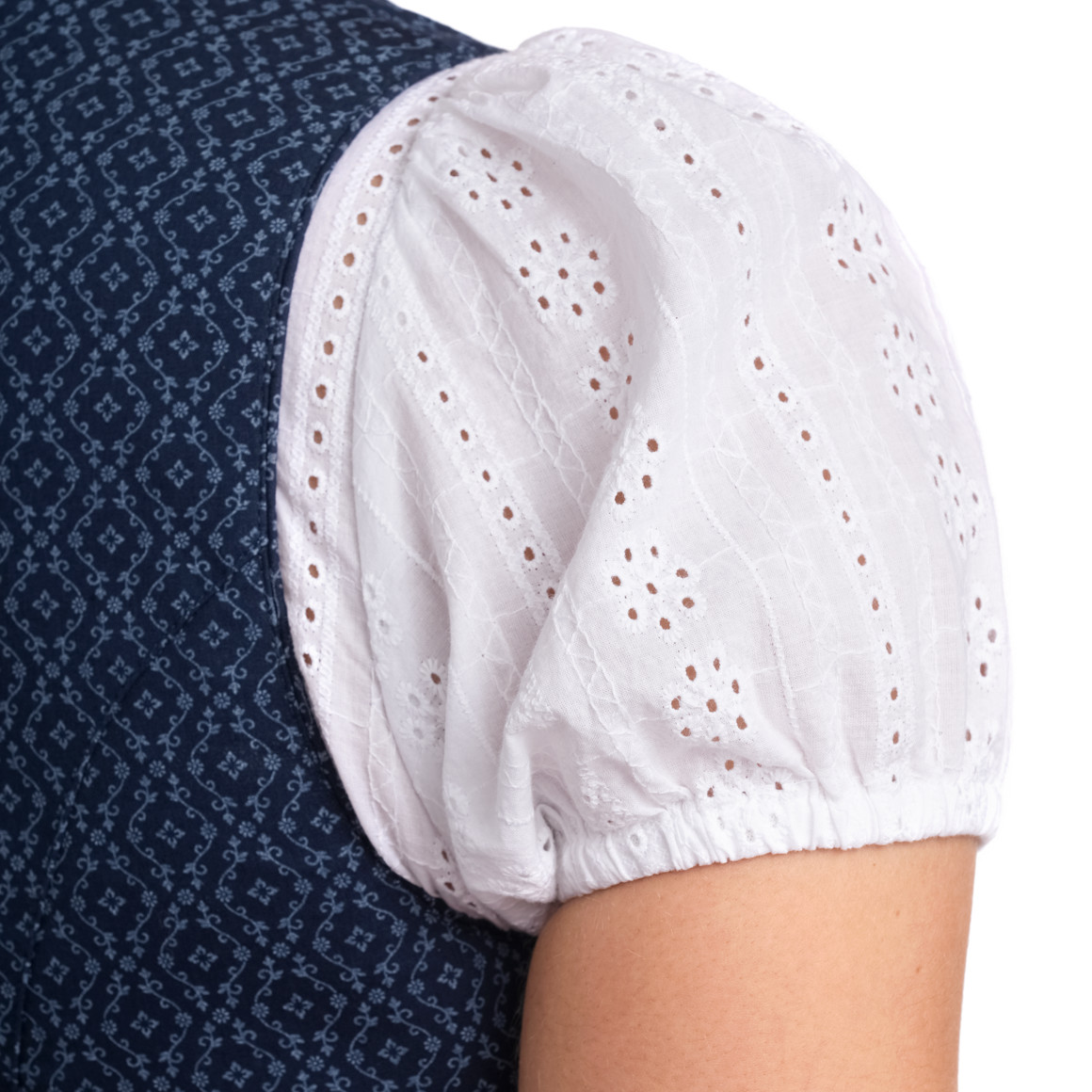 Gina Benotti Damen Dirndl mit Allover-Muster navy / bordeauxrot