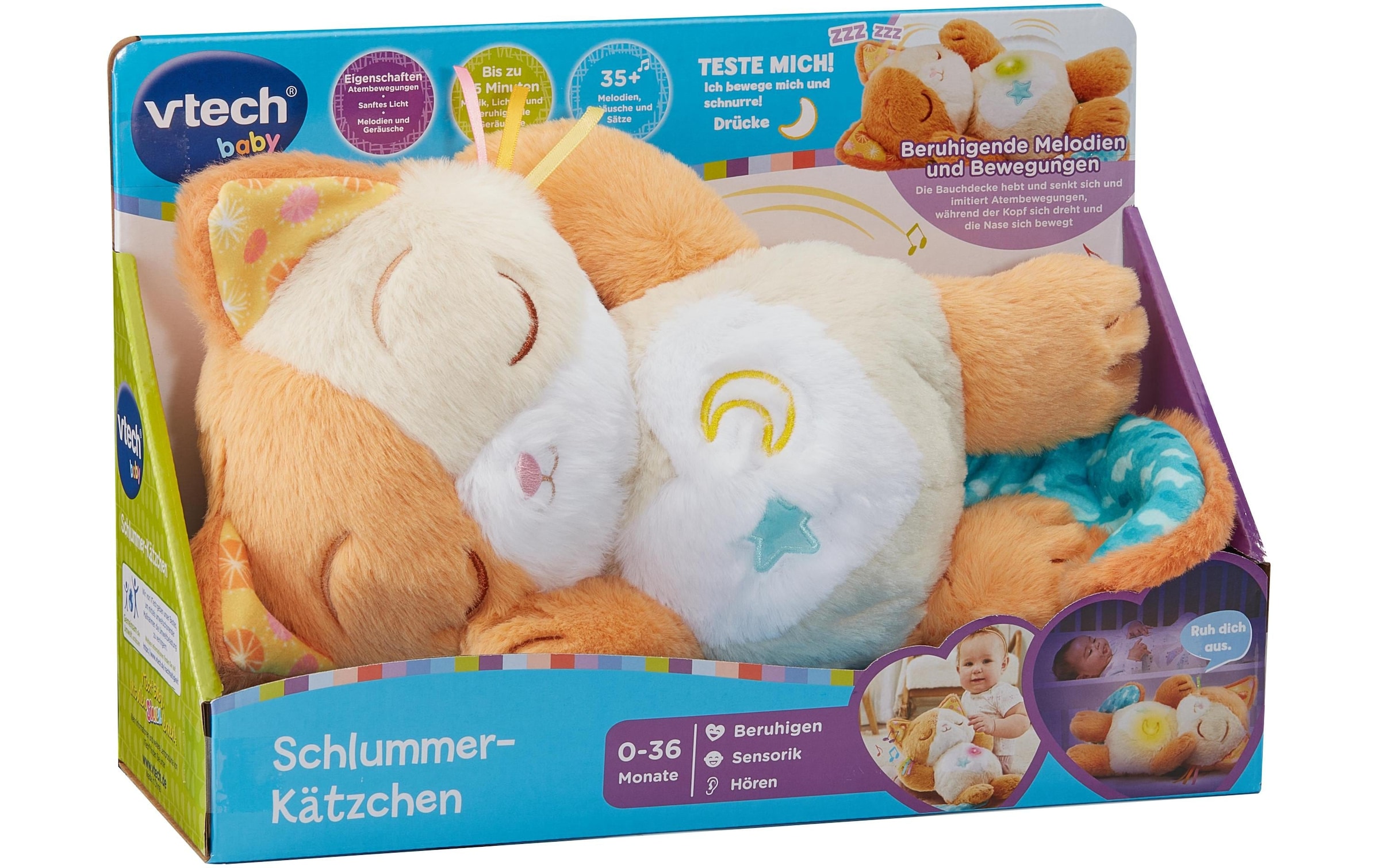 Vtech® Plüschfigur »Schlummer-Kätzchen -DE-« Sterntaste für Timer und verschiedene Klänge