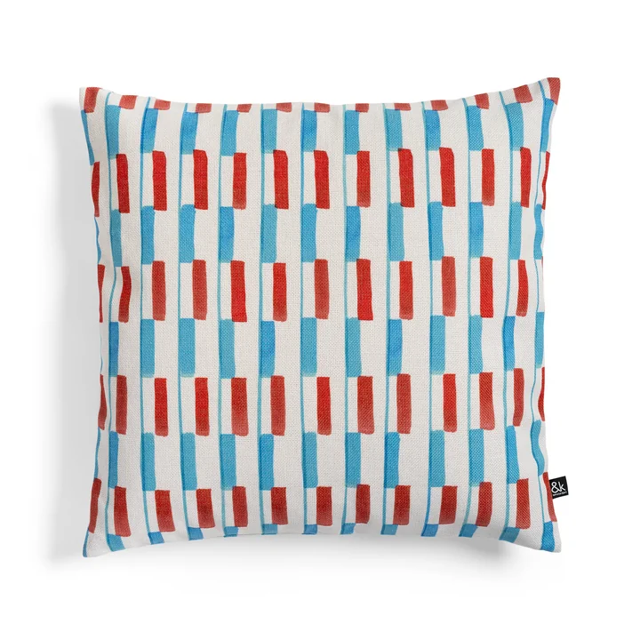 &klevering - Clash Kissen 50 x 50 cm, blau / rot