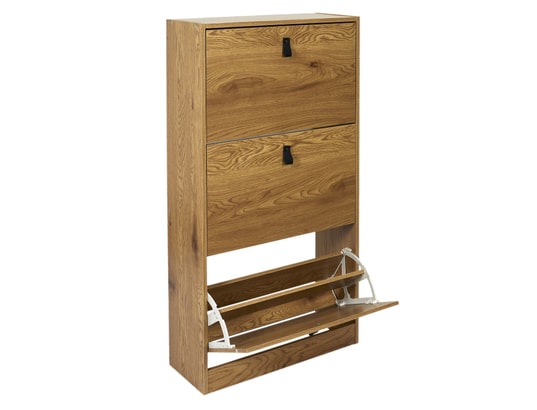 TOILINUX - Meuble à chaussures abbott avec 3 portes - bois