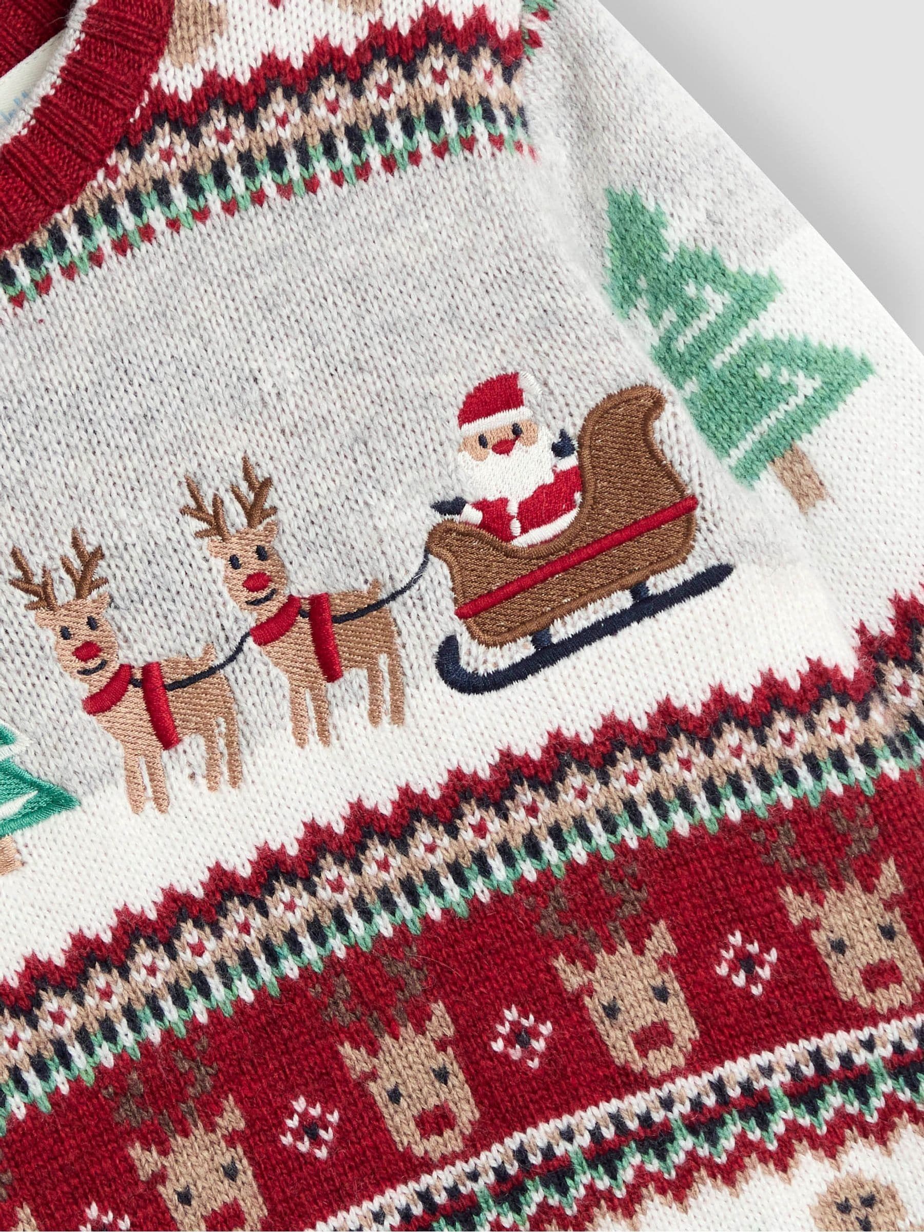 Jojo Maman Bébé kersttrui met fairislepatroon