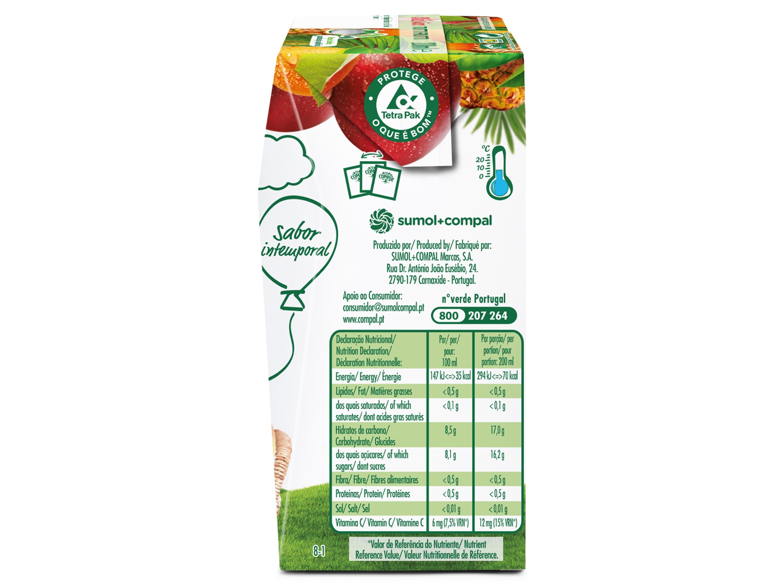 NÉCTAR COMPAL CLÁSSICO TUTTI-FRUTTI 6X0.20L