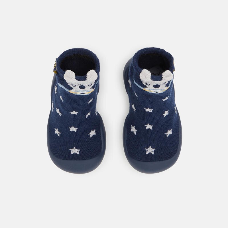 Chausson chaussette à étoiles bleues bébé garçon Bleu