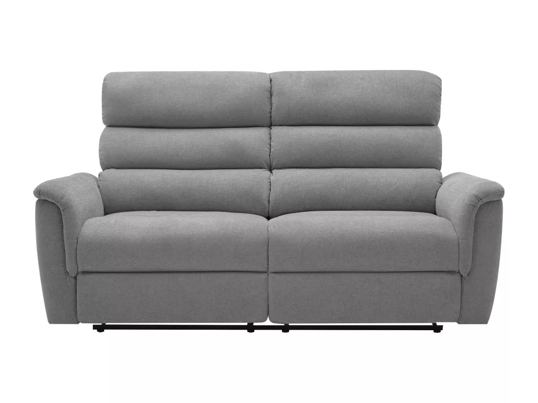 Canapé 3 places relax électrique en tissu gris CARTASIA