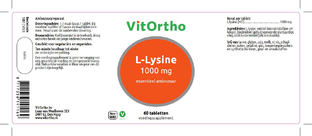 VitOrtho L-Lysine 1000 mg Tabletten 60TB
