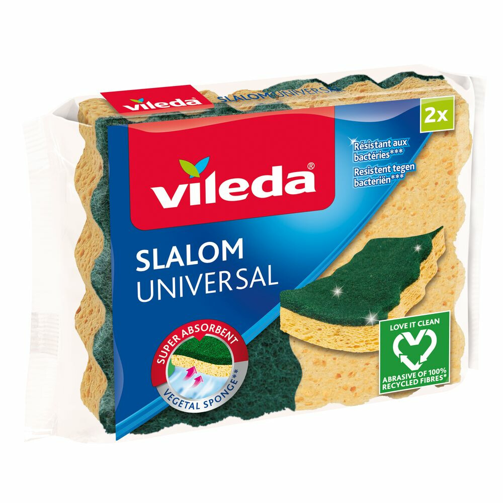 Vileda Slalom Universal Schuurspons2 Stuks