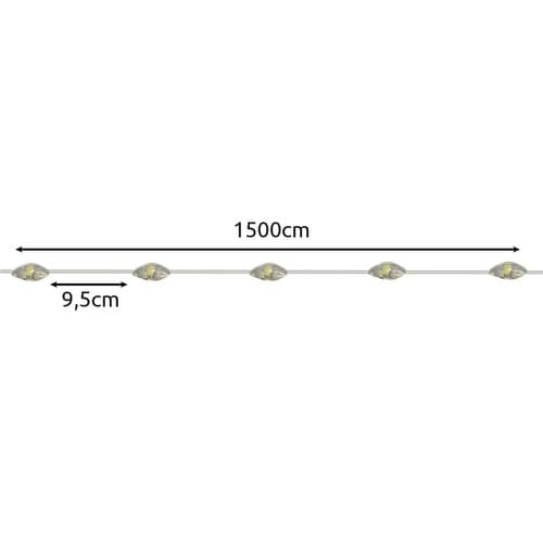 15m LED Girlang - Solcell