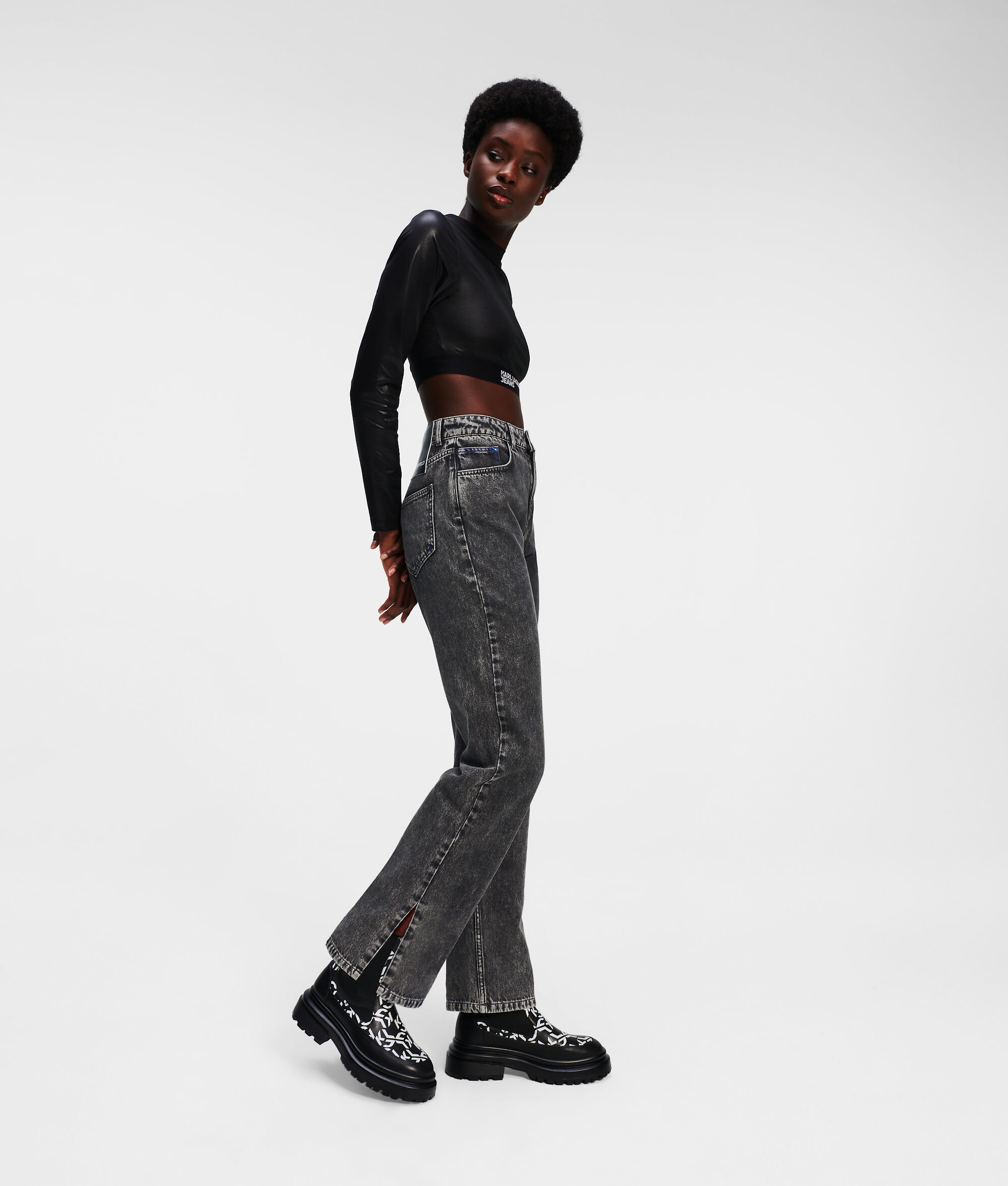 JEAN DROIT KLJ TAILLE HAUTE DÉCHIRÉ