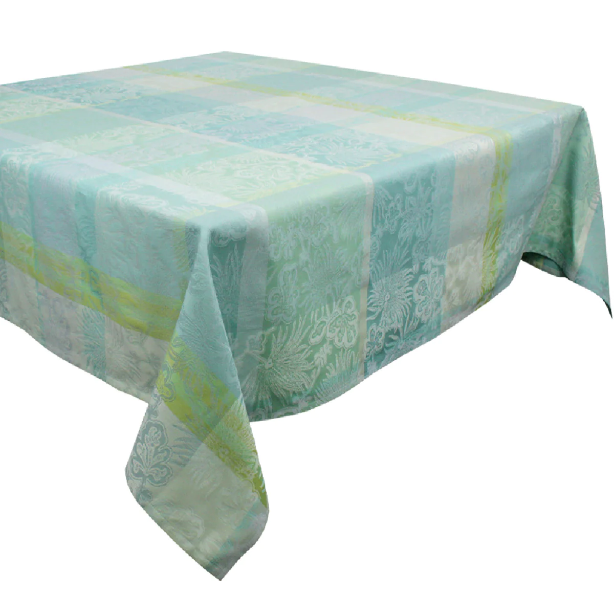 Nappe pur coton vert 180x180 Garnier Thiebaut