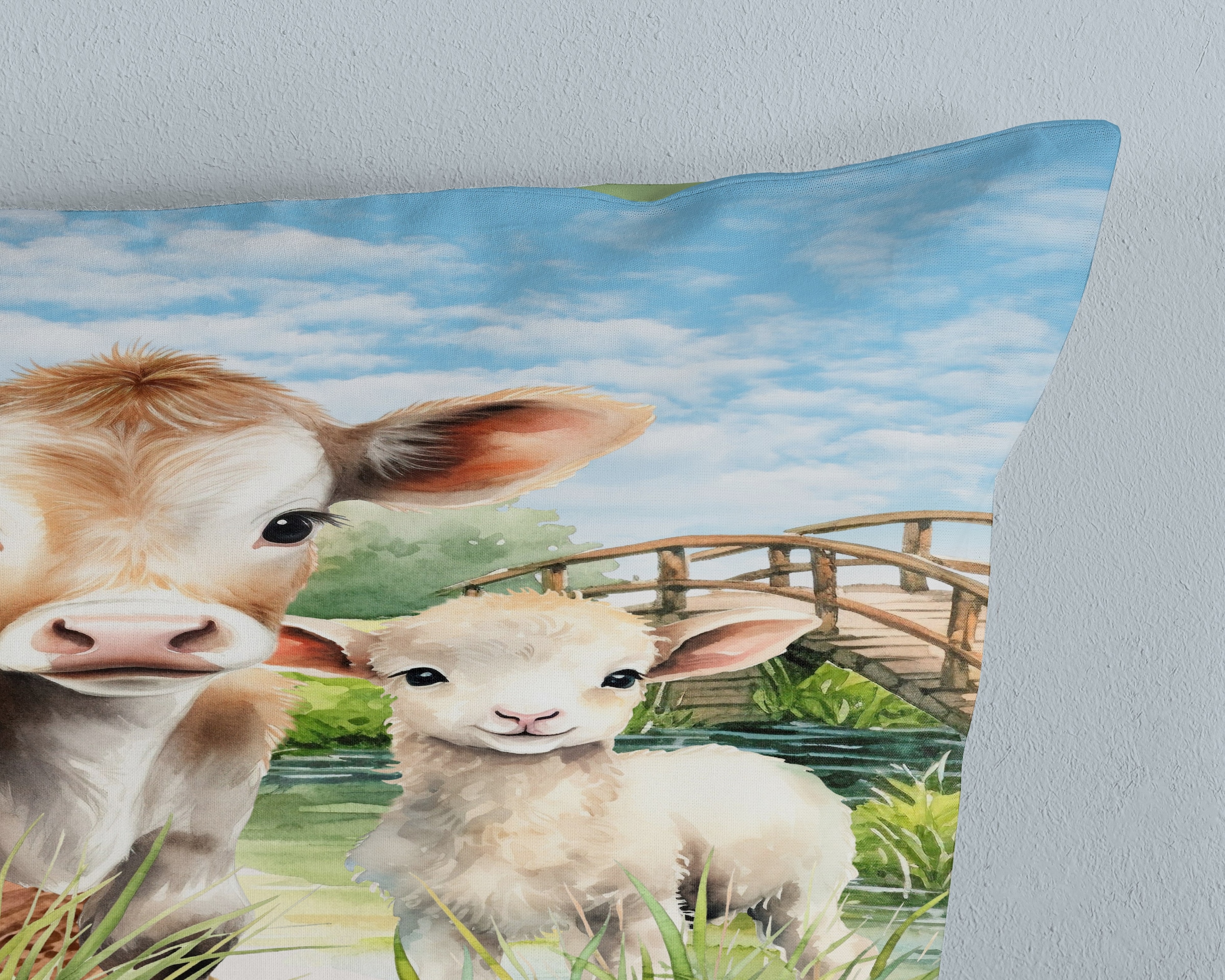 PURE luxury collection Kinderbettwäsche »Farm animals« 2 Stk. tlg. Mikrofaser, 135x200, 2 Teilig, Wendeoptik, Kind, Bauernhoftiere, Tiere