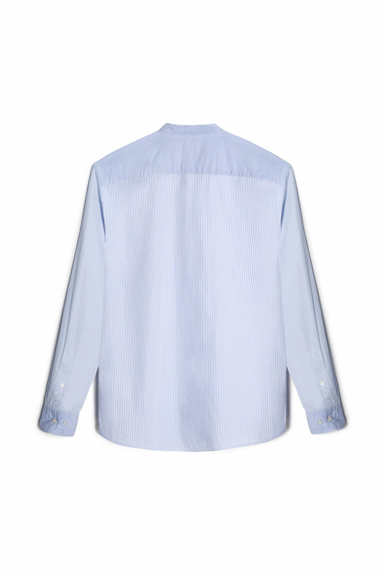 Camisa slim cuello mao estampado raias - Azul