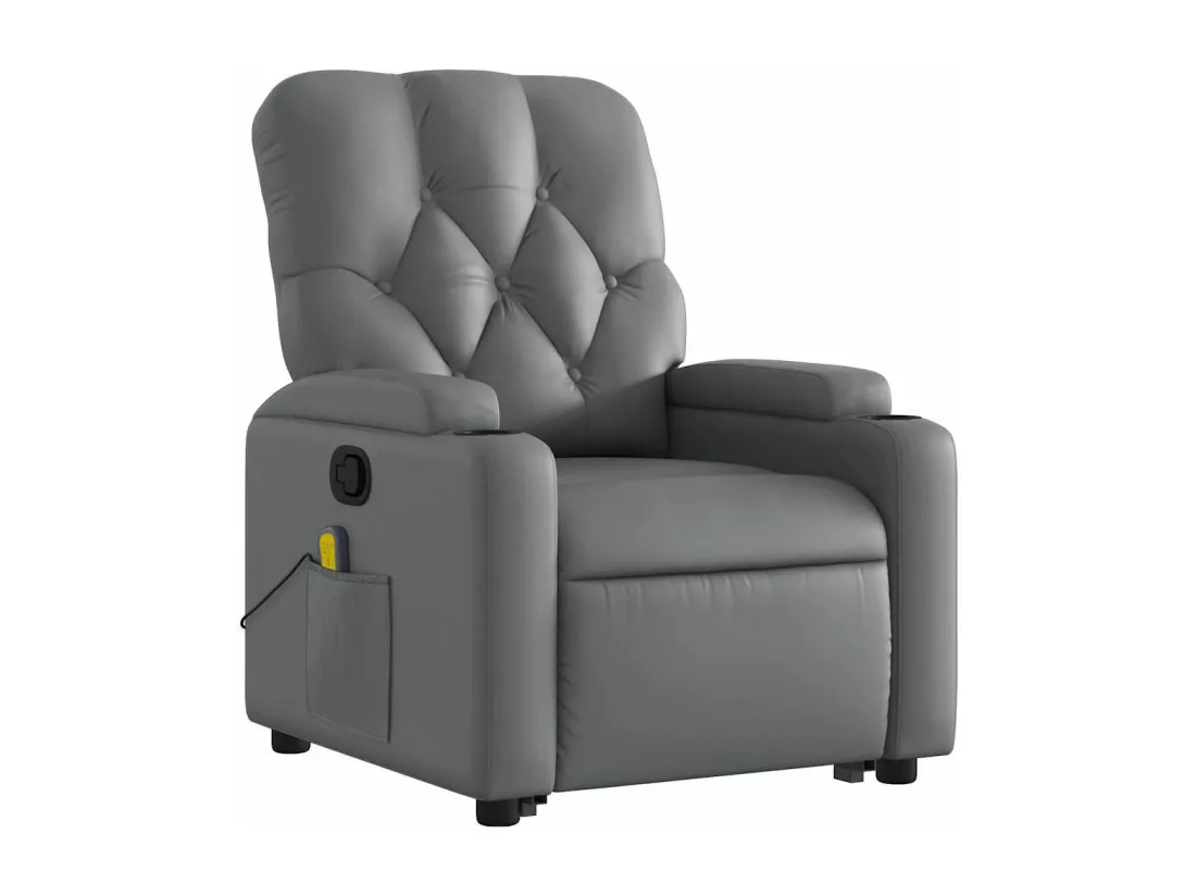 Fauteuil inclinable massant Gris Similicuir