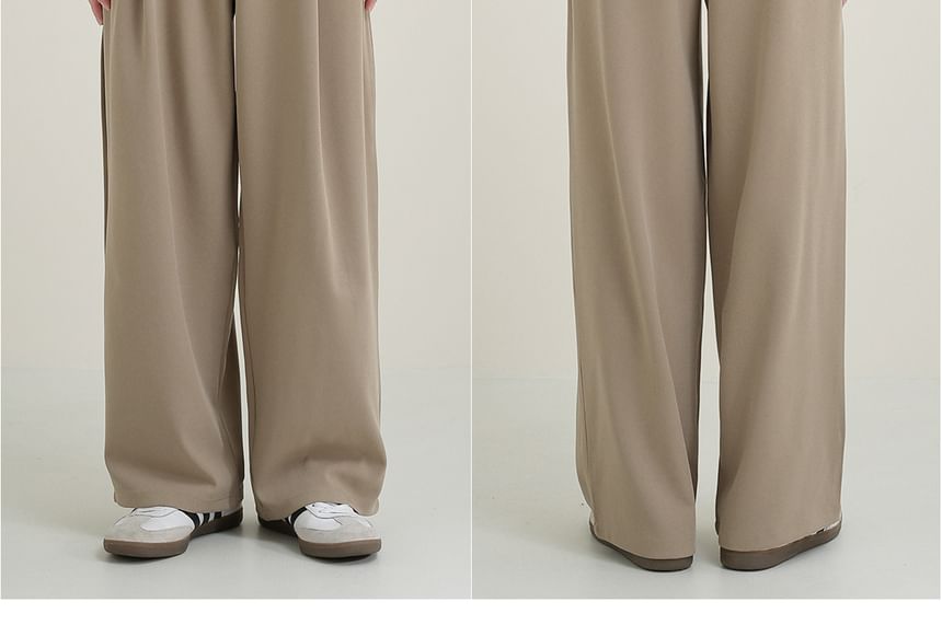 DAZO Studios - Mid Rise Plain Wide Leg Dress Pants