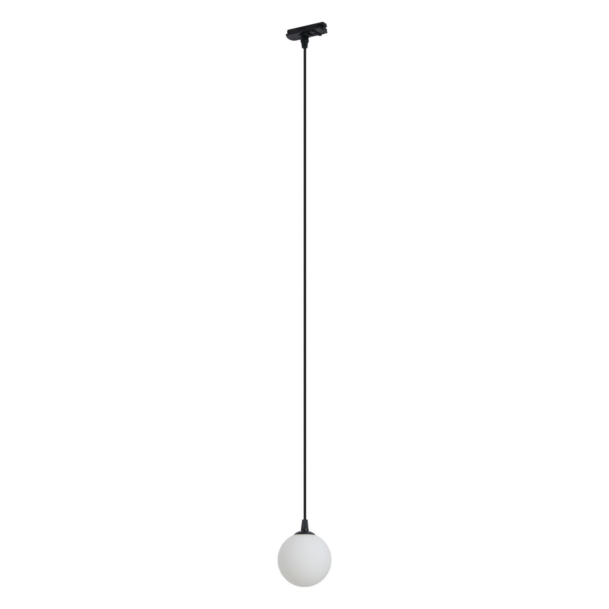 Moderne hanglamp zwart met wit glas voor railsysteem 1-fase - Iconic Perle