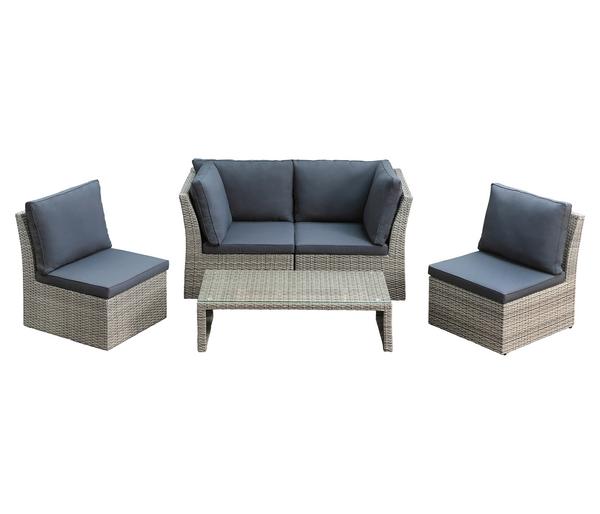 Dehner Geflecht-Lounge Rom, 4-teilig