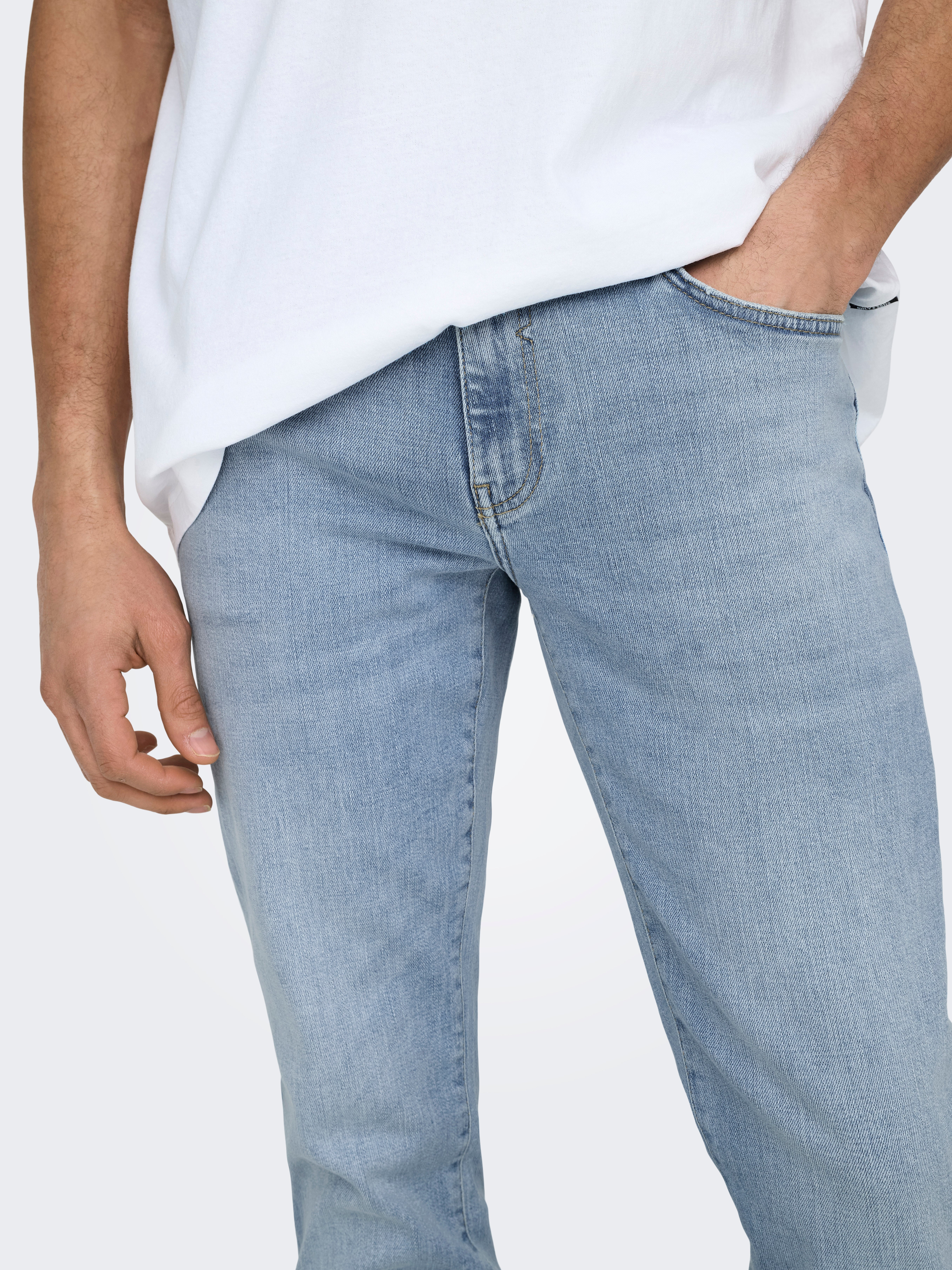 ONSLOOM Niedrige Taille Slim Fit Jeans Light Blue Denim