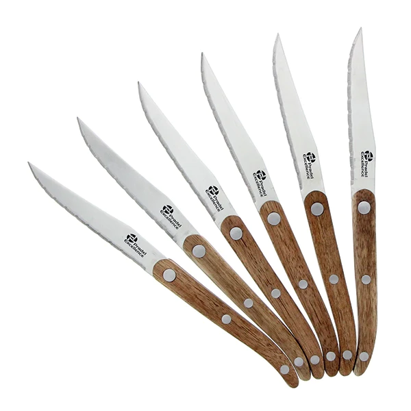 6 couteaux à steak Antik en bois d’acacia et coffret bois Pradel Excel